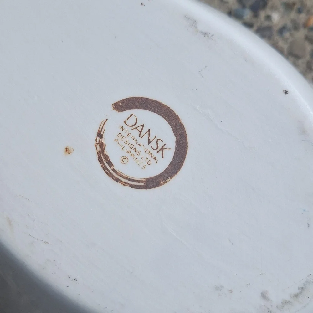 Dansk Arabesque Chowder Bowl Blue And White Fish Catch-all - Picture 3 of 7